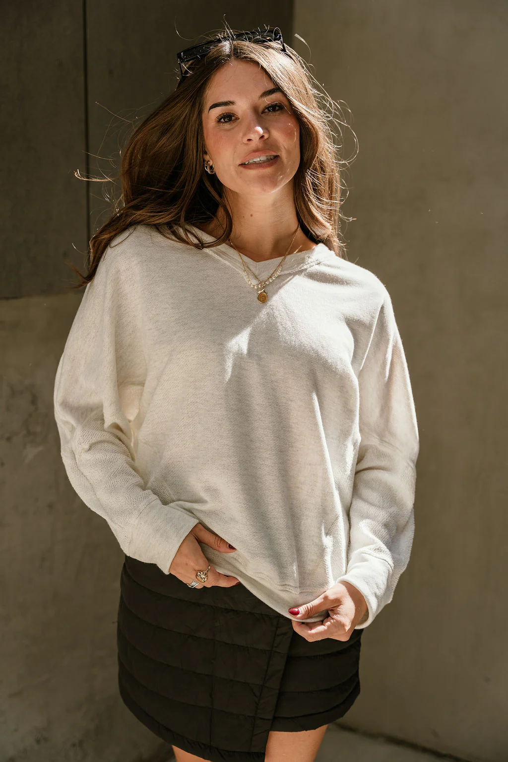 Tayla Oatmeal Long Sleeve Sweatshirt