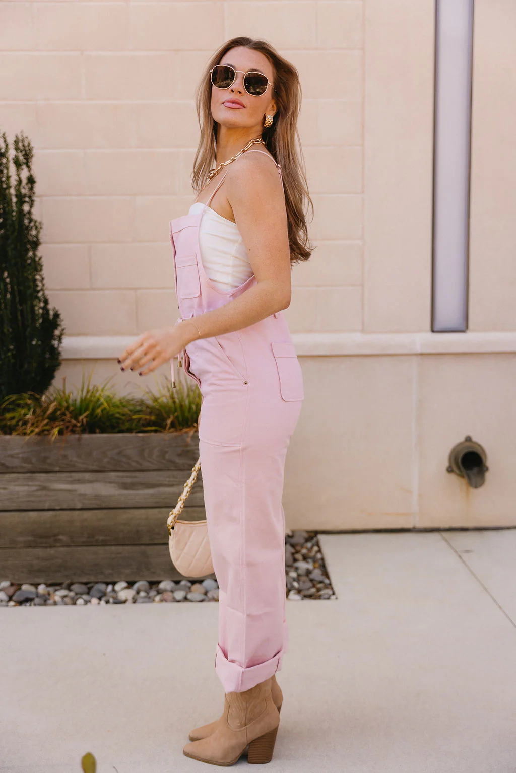 Taylor Blush Pink Denim Overalls - Image 6