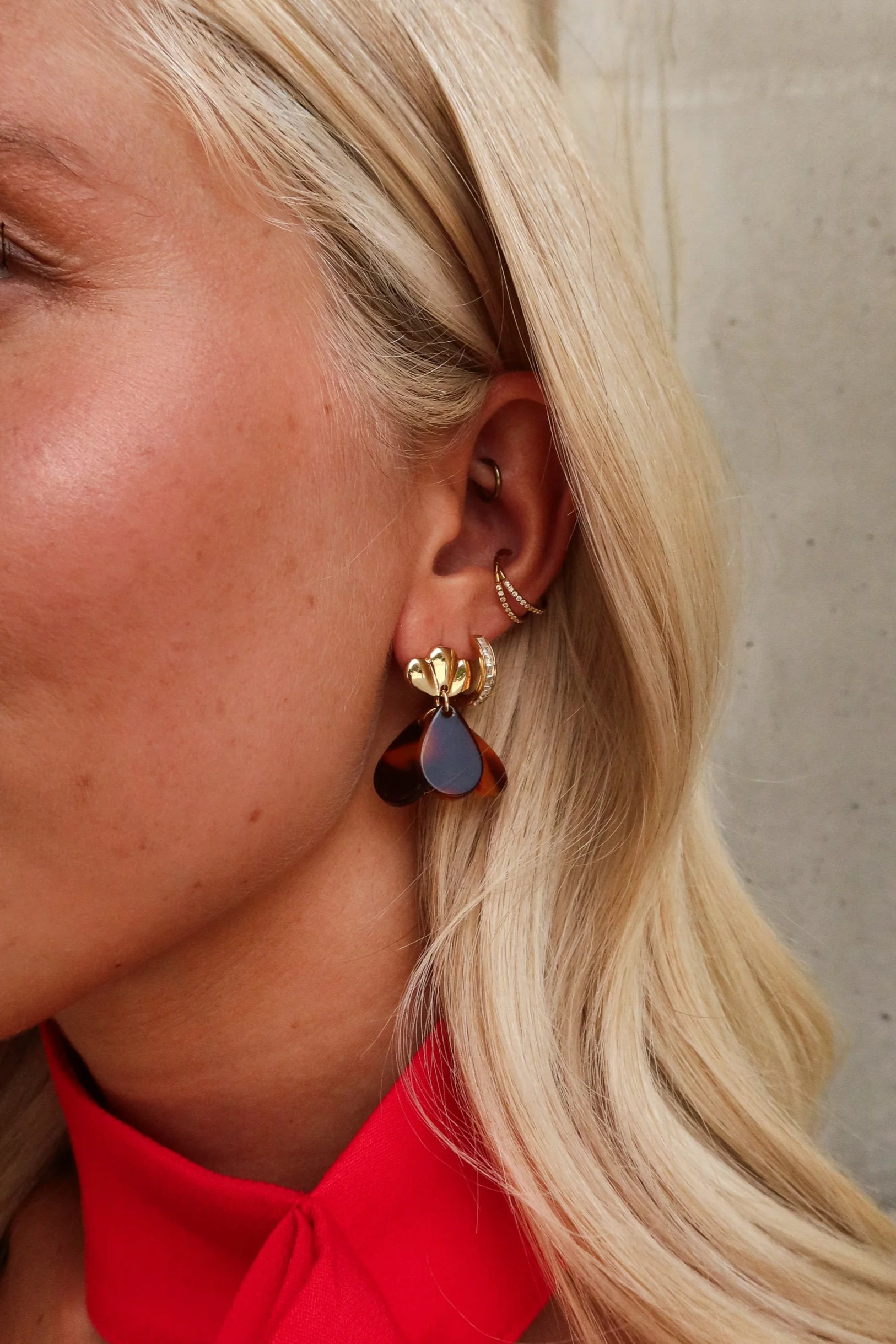 Taylor Gold & Tortoise Teardrop Earrings