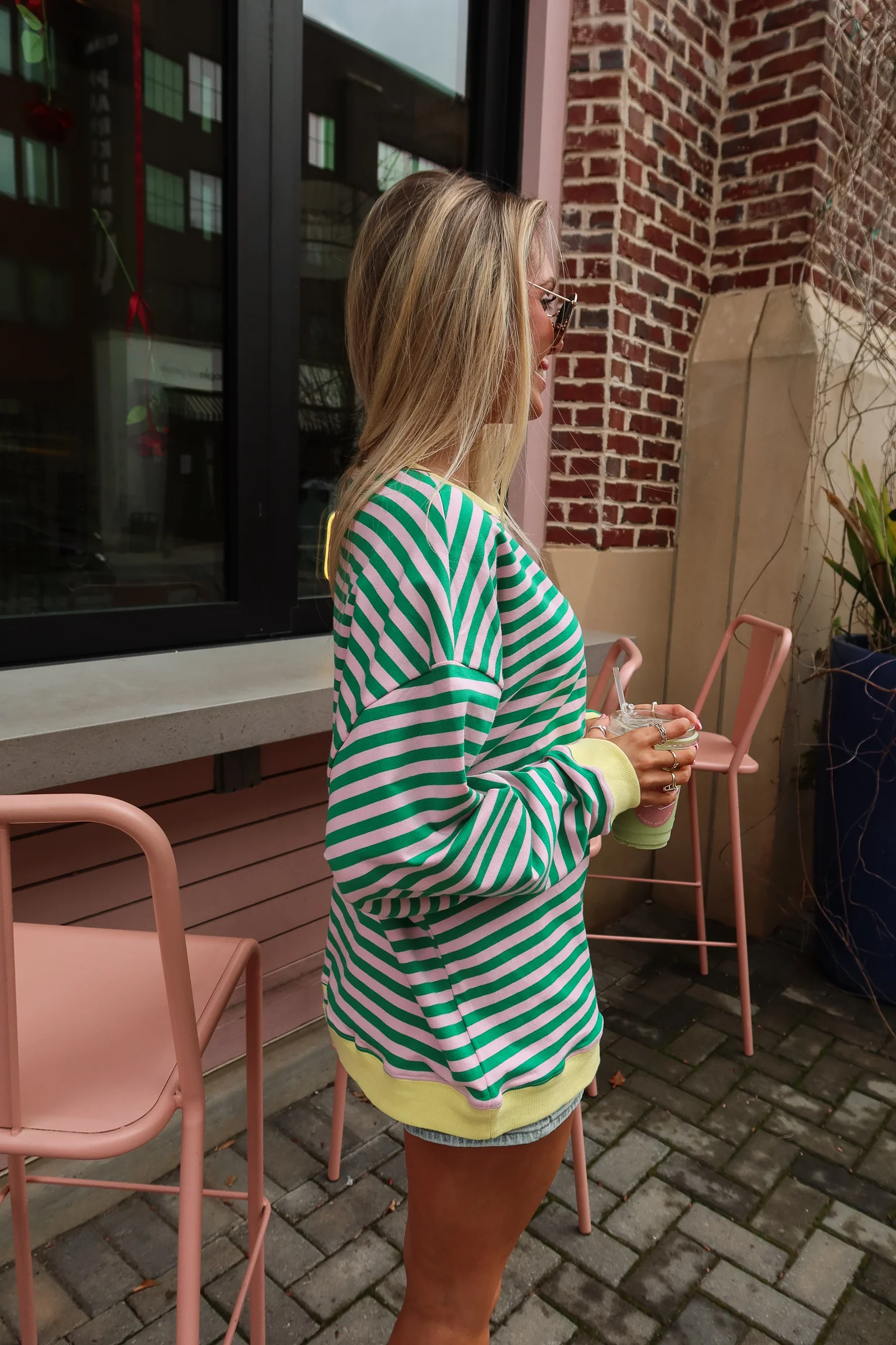 Taylor Green & Pink Multi Stripe Pullover - Image 6
