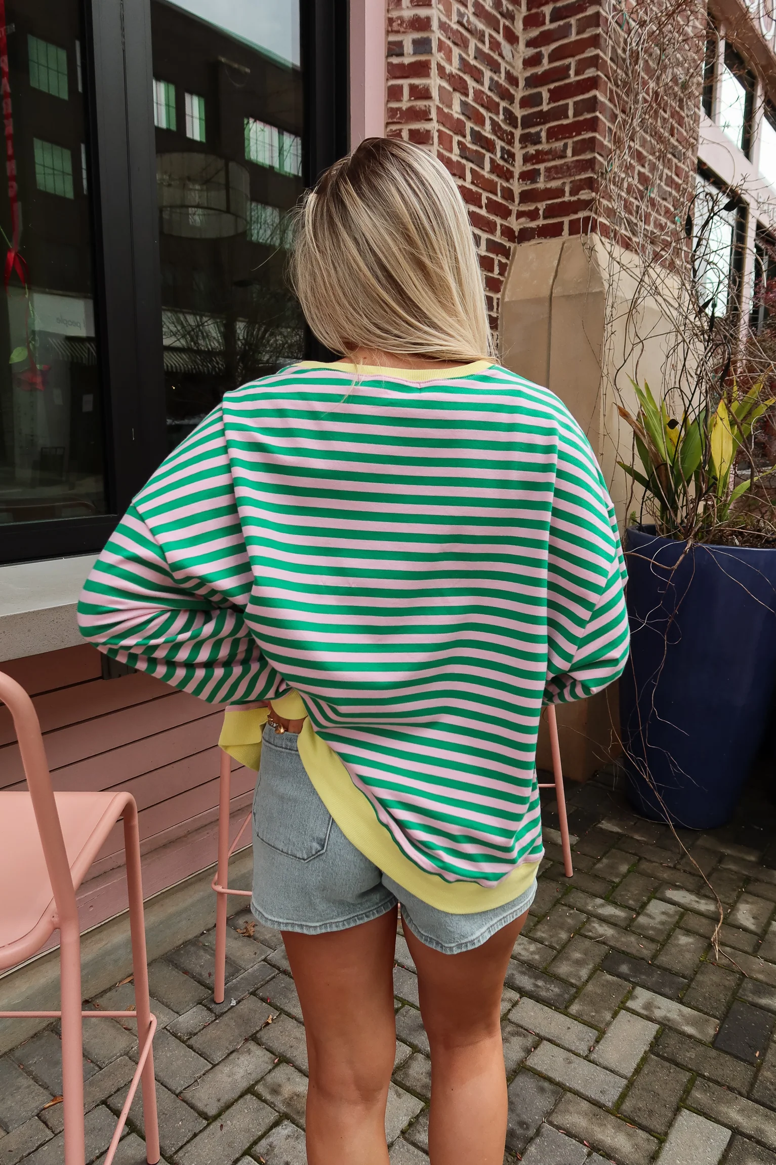 Taylor Green & Pink Multi Stripe Pullover - Image 8