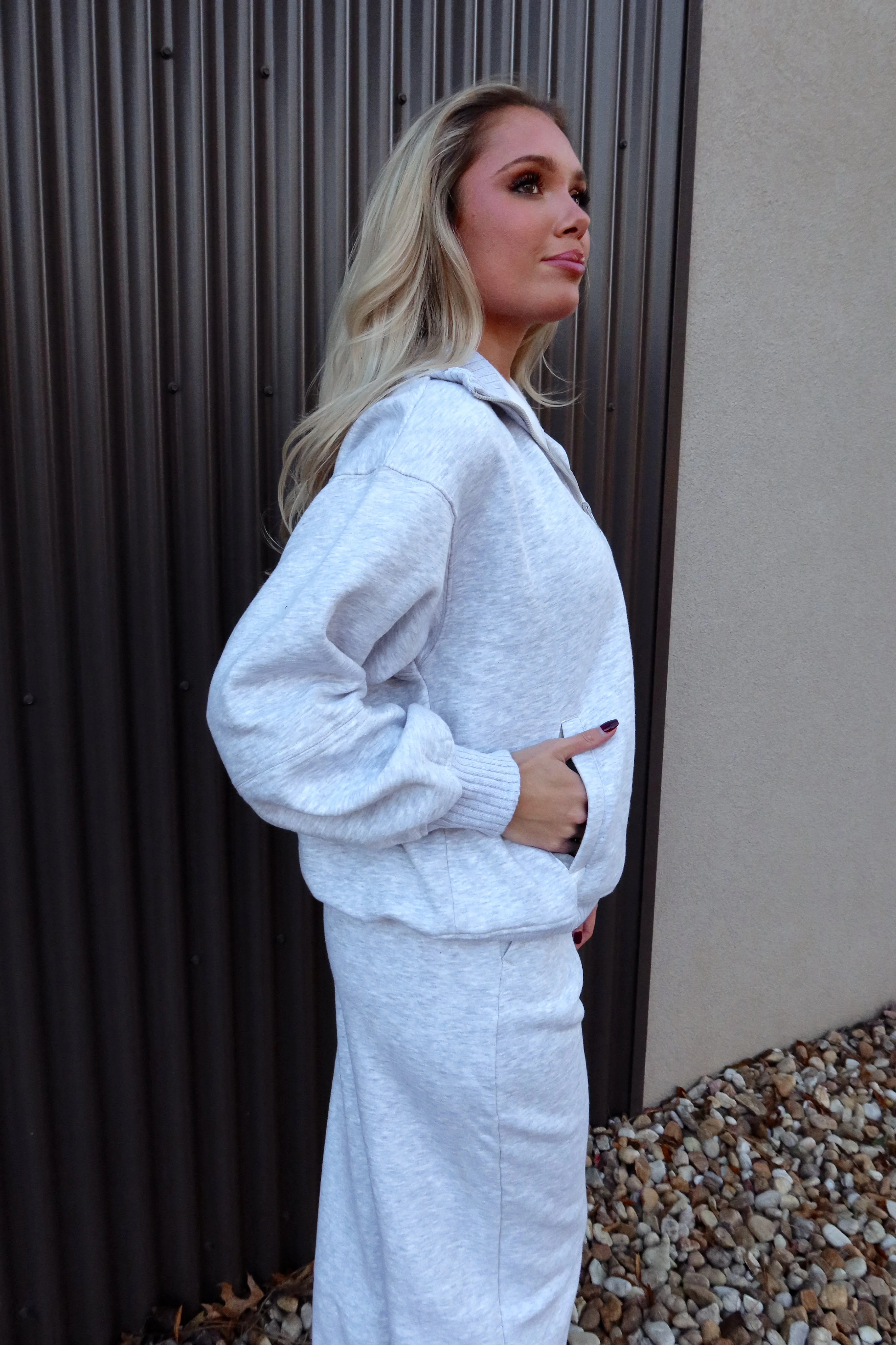 Taylor Heather Grey Quarter-Zip Sweatshirt - Image 3