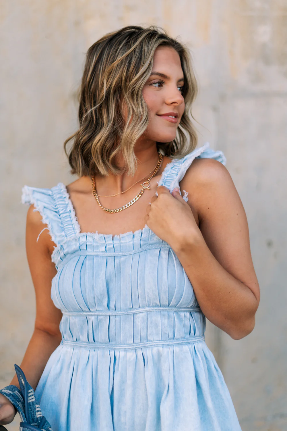 Taylor Light Wash Denim Romper - Image 4