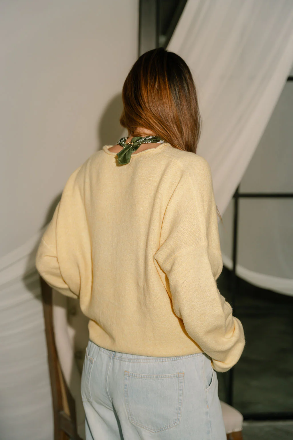 Rowyn Yellow Button-Up Knit Cardigan - Image 6