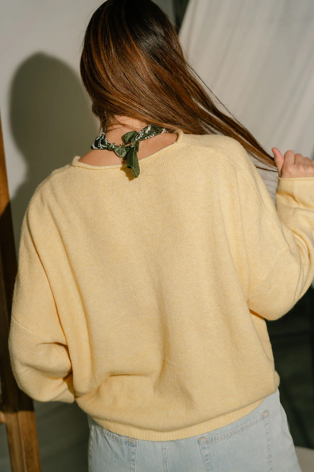 Rowyn Yellow Button-Up Knit Cardigan - Image 7