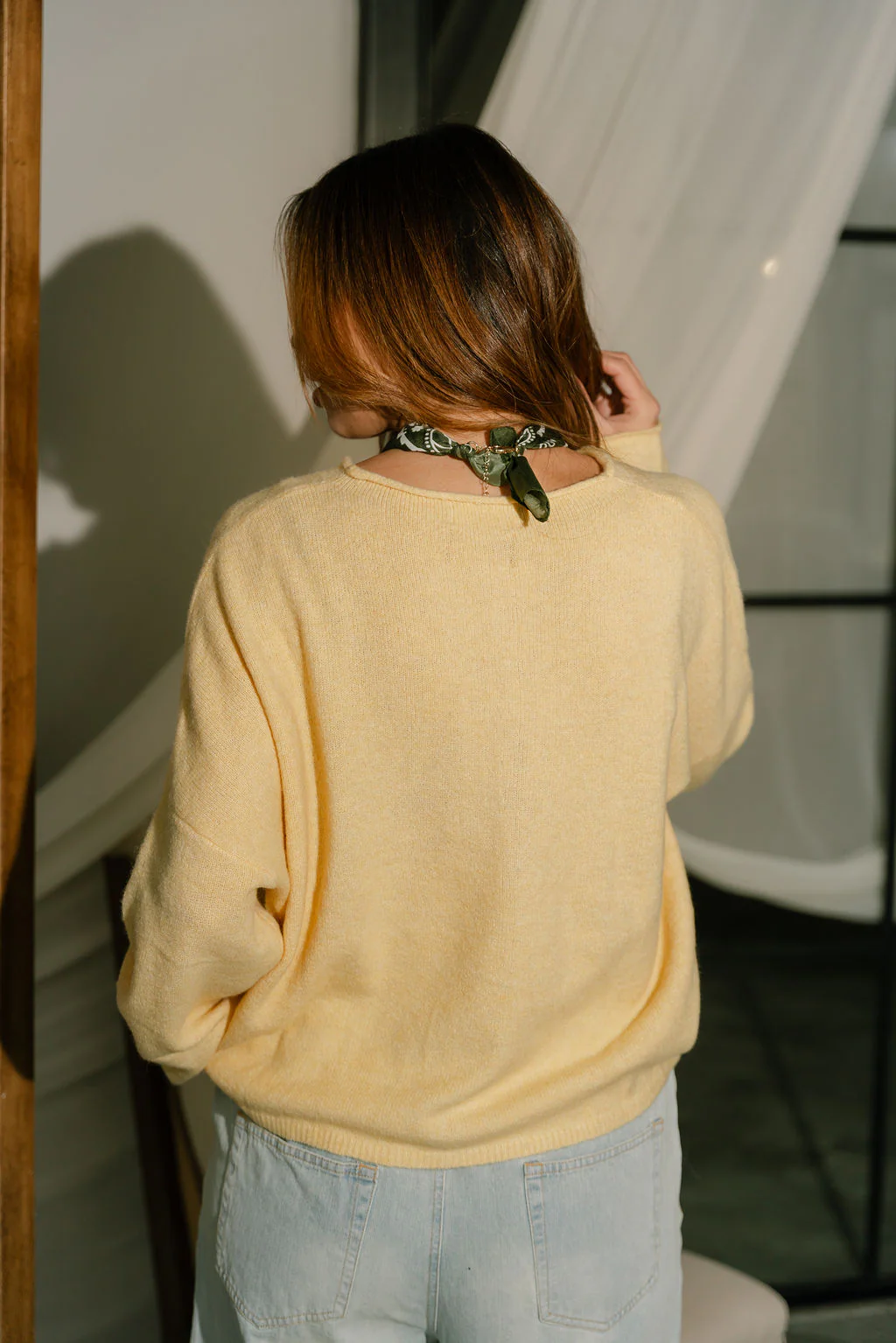 Rowyn Yellow Button-Up Knit Cardigan - Image 8