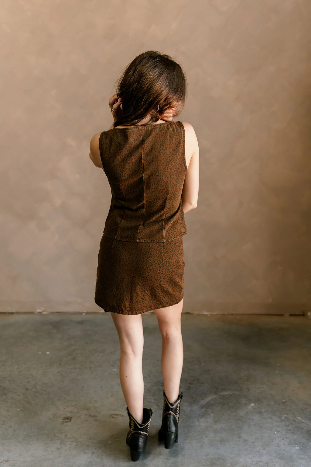 Teagan Brown Leopard Mini Skirt - Image 5