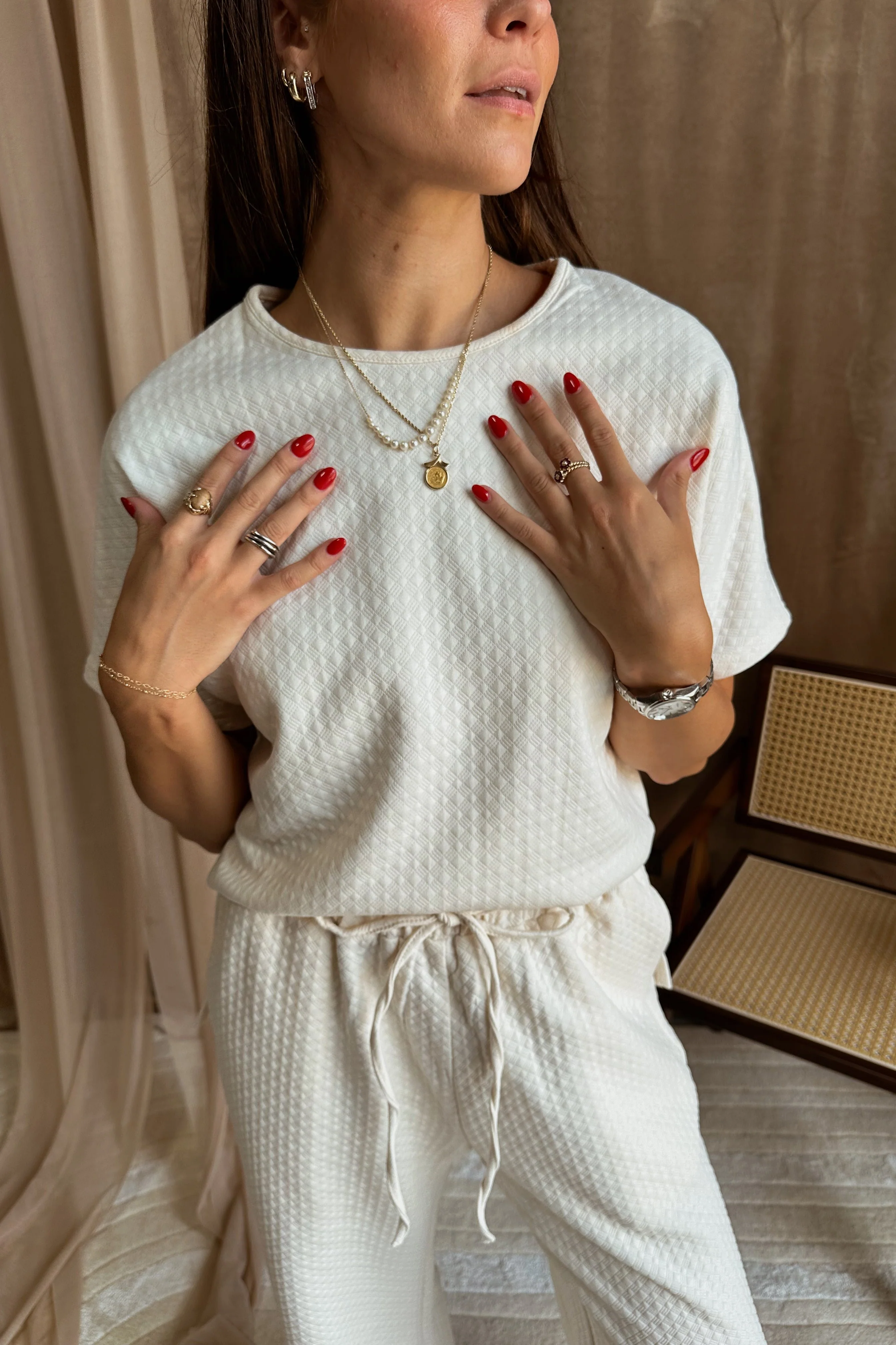 Teagan Ivory Short Sleeve Top - Image 5