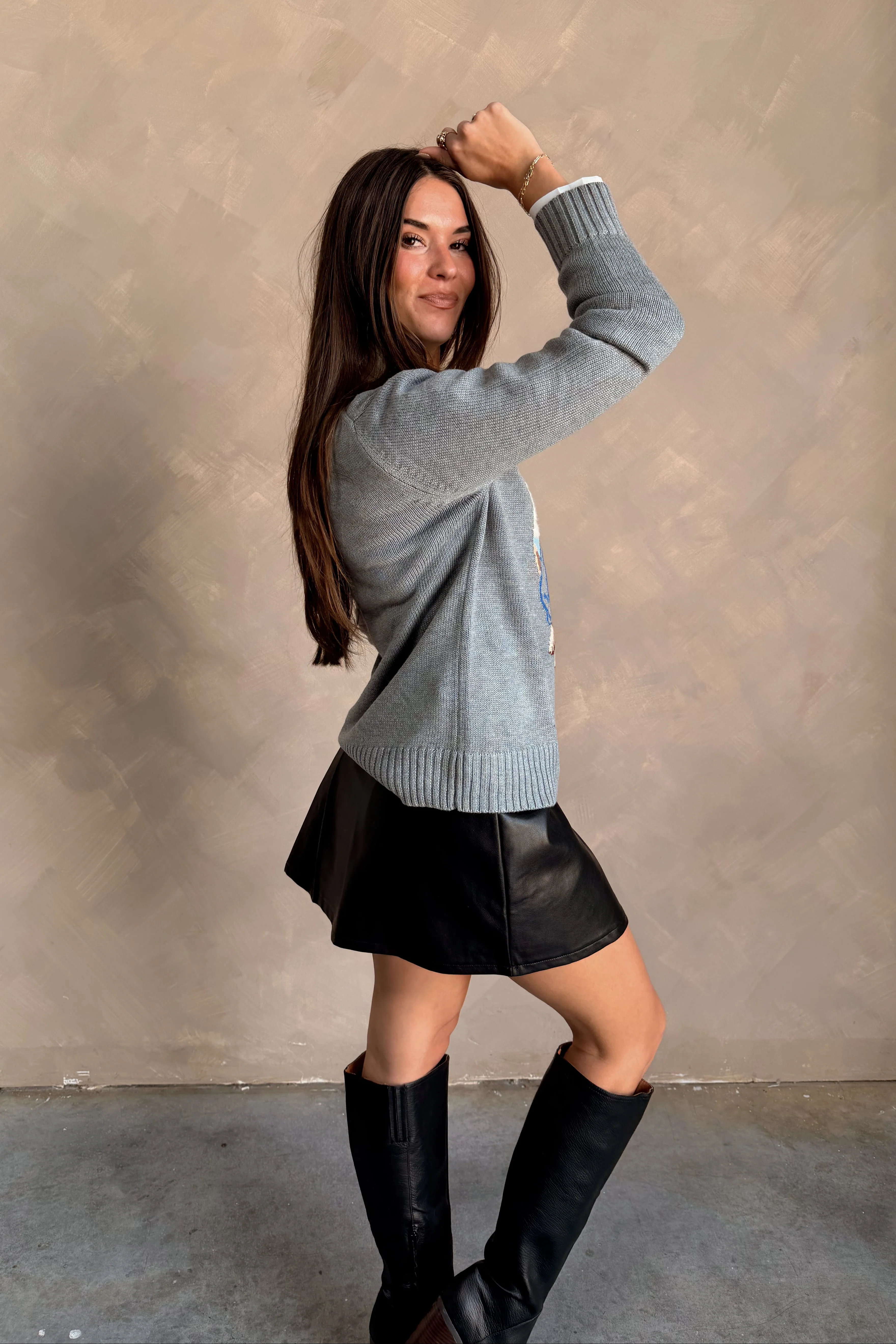 Tegan Grey Teddy Bear Sweater - Image 7