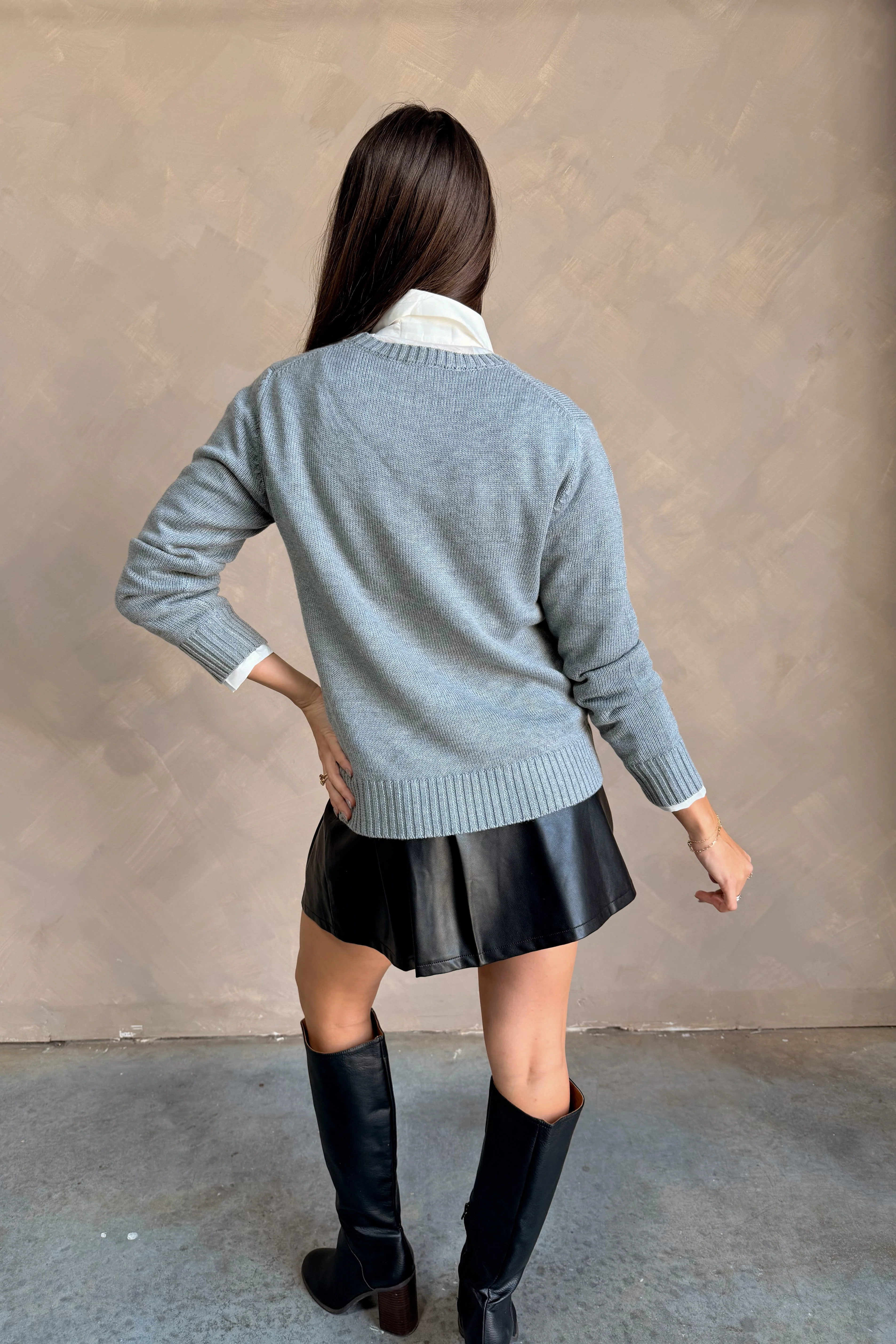 Tegan Grey Teddy Bear Sweater - Image 8