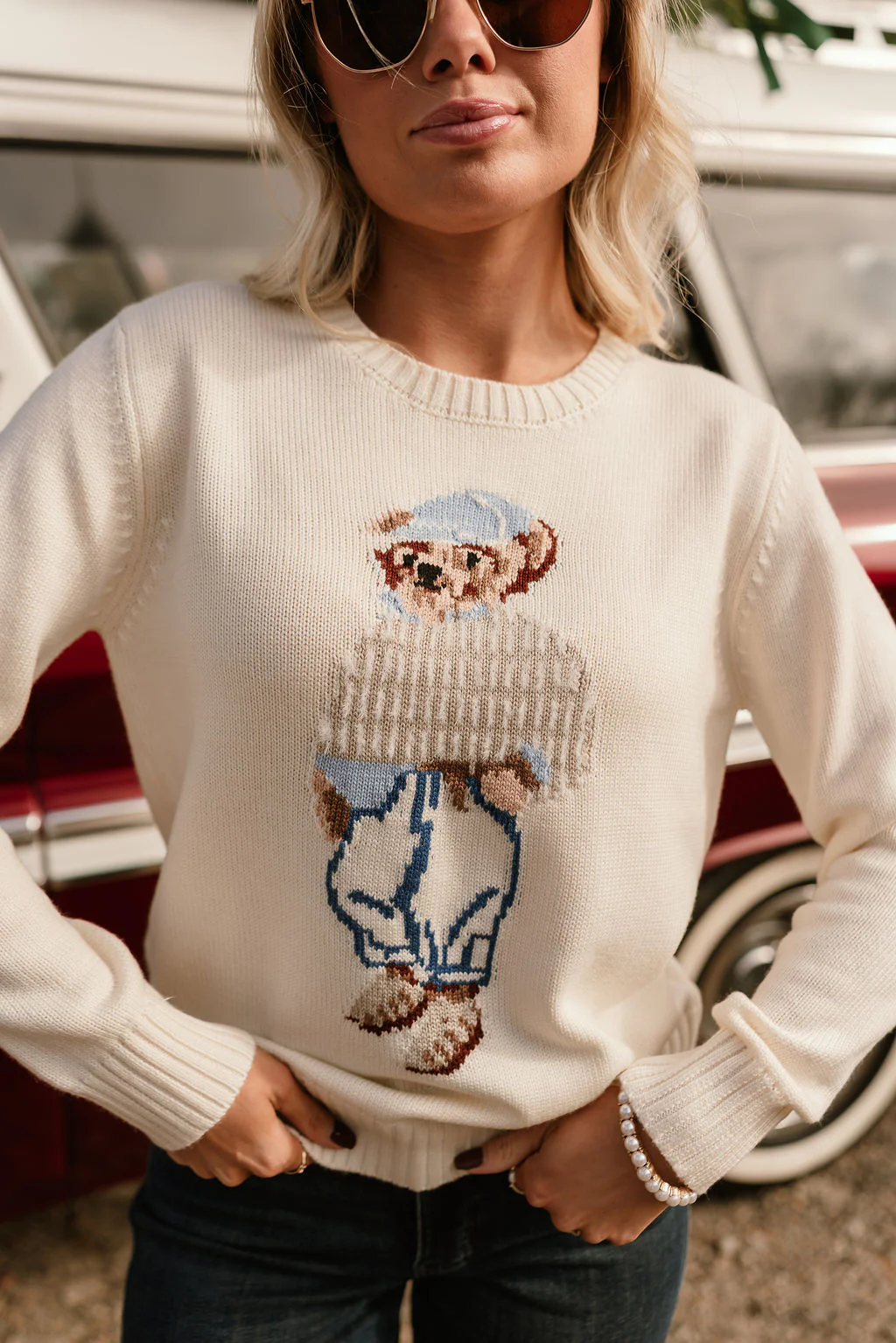 Tegan Ivory Teddy Bear Sweater - Image 5