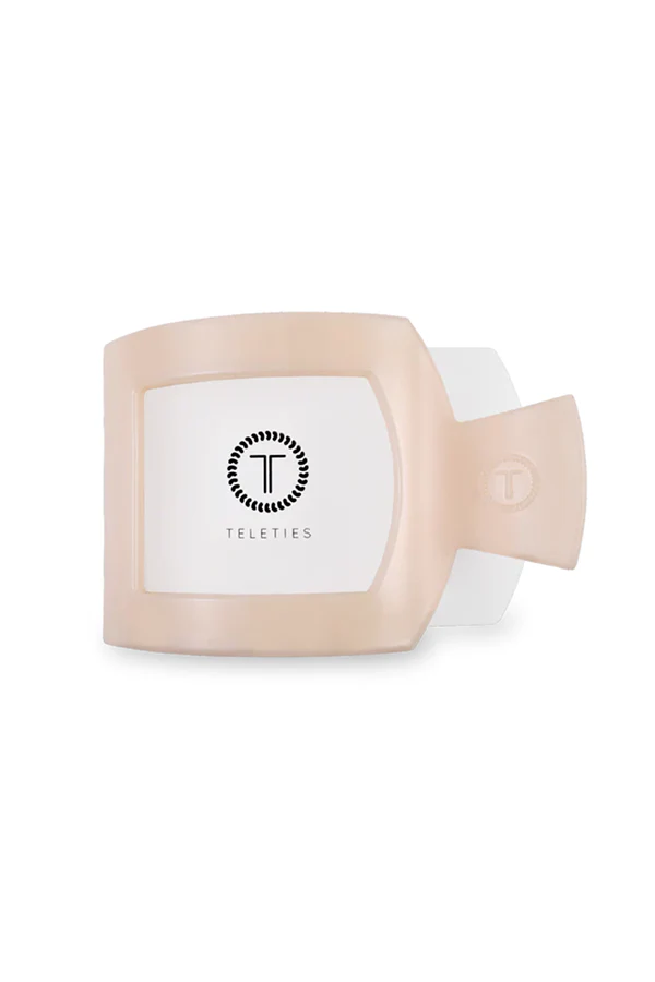 Teleties Almond Beige Medium Flat Square Hair Clip - Image 2