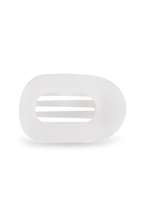 Teleties Coconut White Medium Flat Round Hair Clip