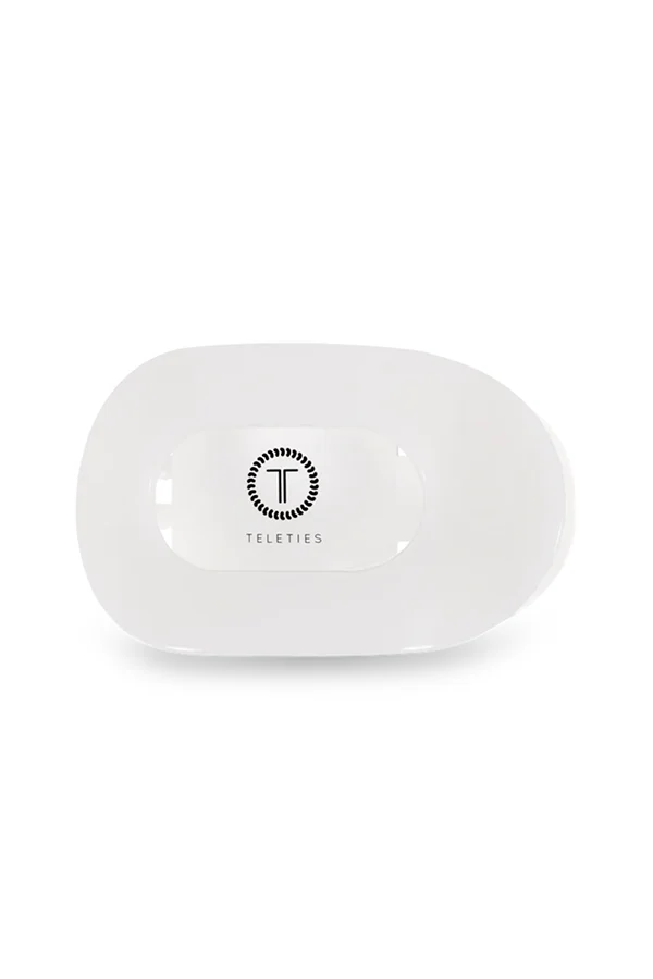 Teleties Coconut White Medium Flat Round Hair Clip - Image 2
