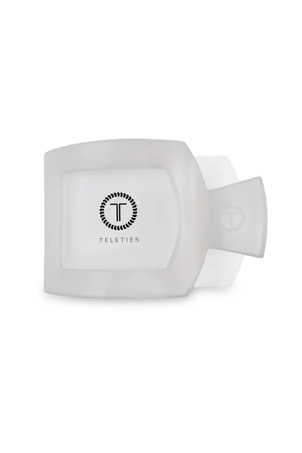Teleties Coconut White Medium Flat Square Hair Clip - Image 2