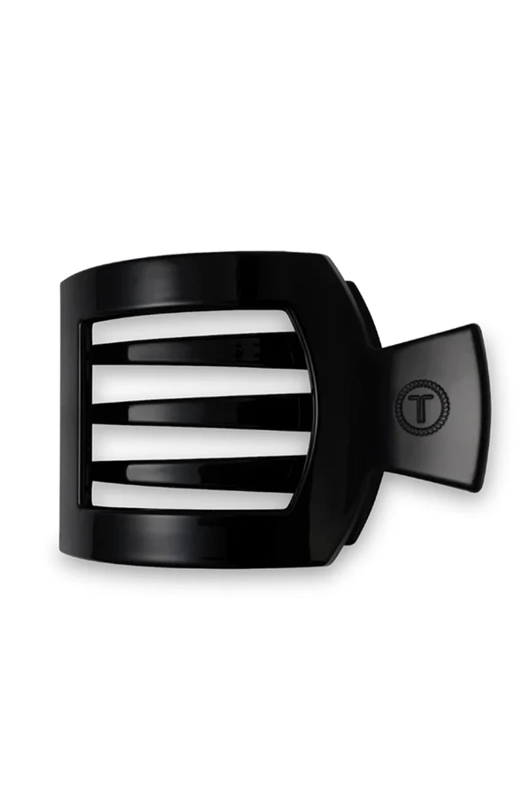 Teleties Jet Black Large Flat Square Hair Clip
