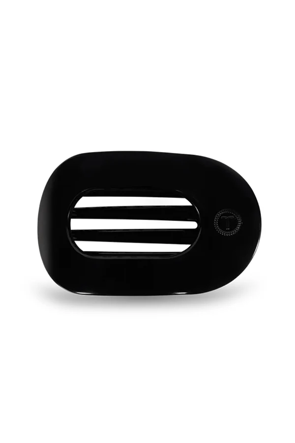 Teleties Jet Black Medium Flat Round Hair Clip