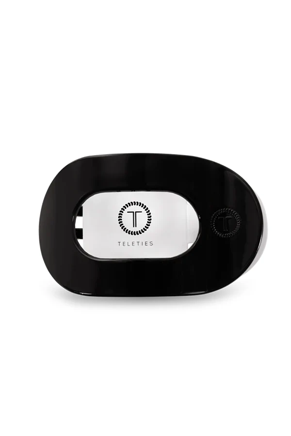 Teleties Jet Black Medium Flat Round Hair Clip - Image 2