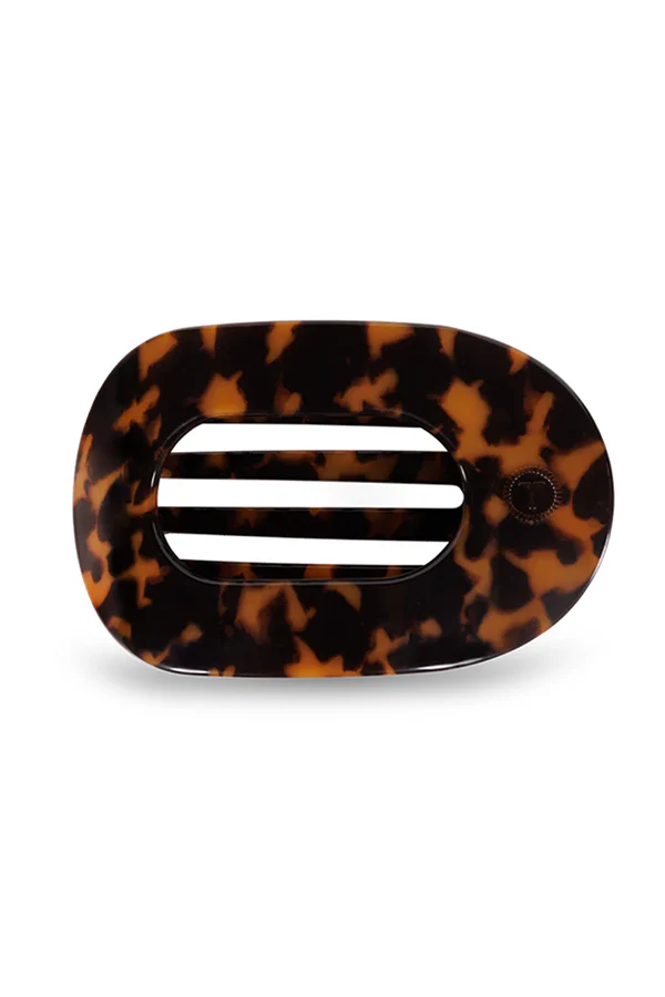 Teleties Tortoise Large Flat Round Hair Clip