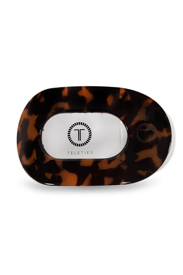 Teleties Tortoise Large Flat Round Hair Clip - Image 2
