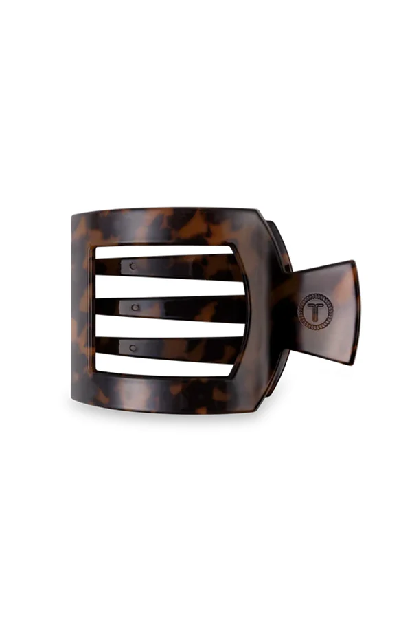Teleties Tortoise Medium Flat Square Hair Clip