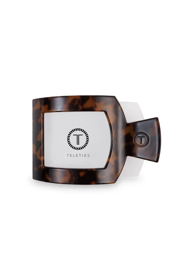 Teleties Tortoise Medium Flat Square Hair Clip - Image 2
