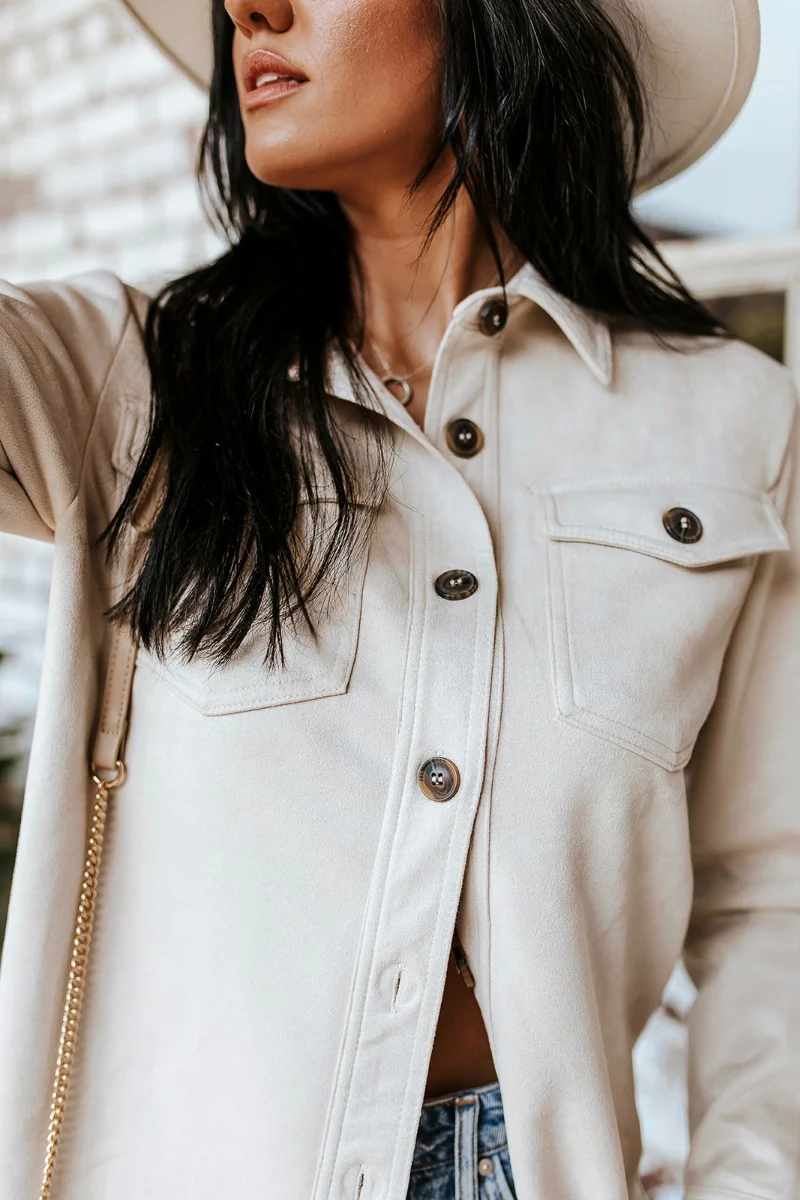 Tell Me Everything Suede Shacket - Image 4