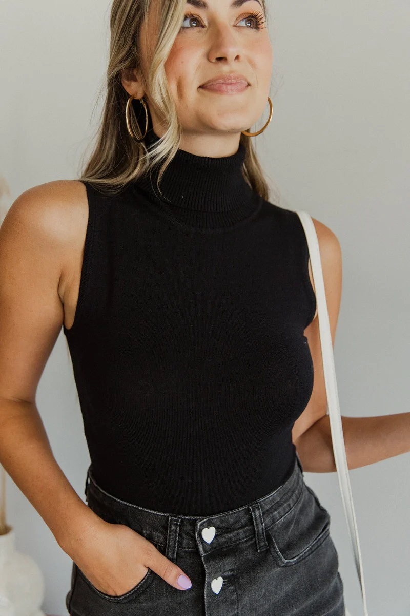 Tell Me More Bodysuit in Black