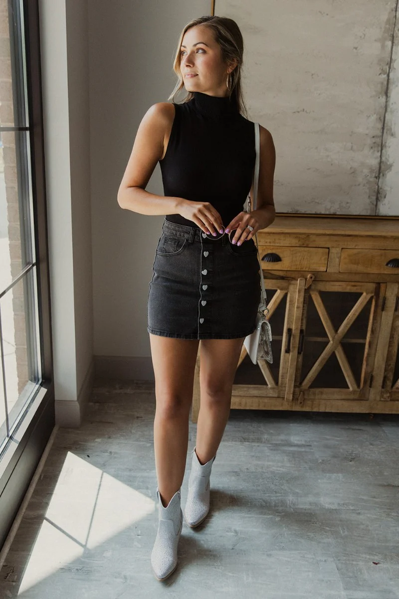 Tell Me More Bodysuit in Black - Image 2