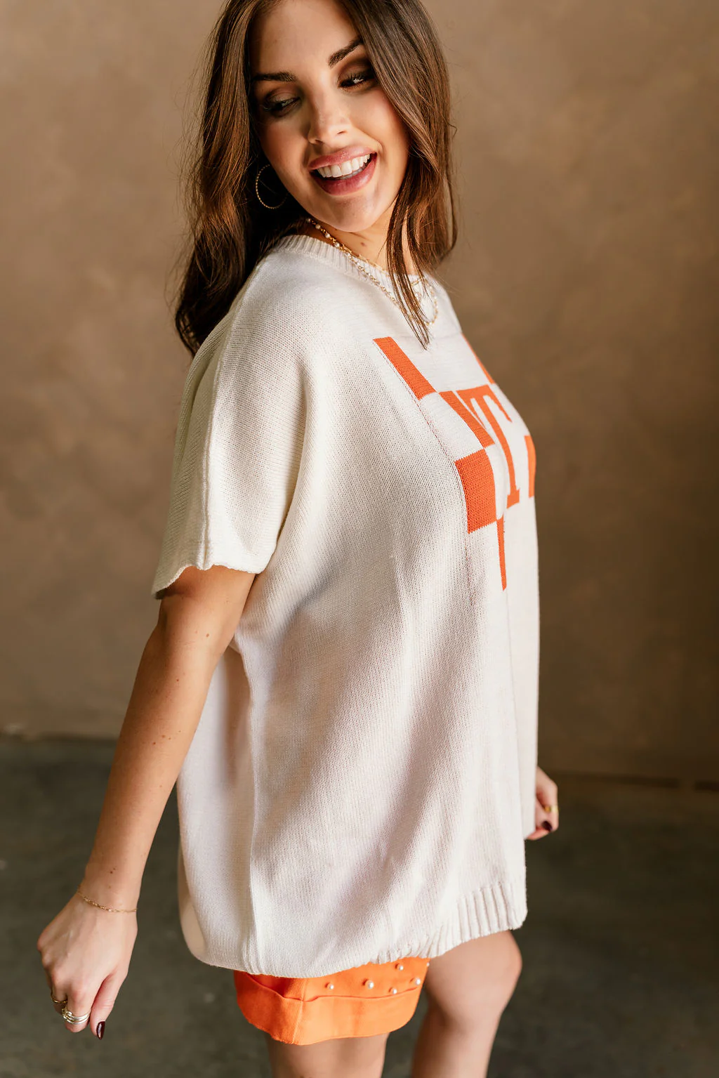 Tennessee T Orange & White Short Sleeve Sweater - Image 4