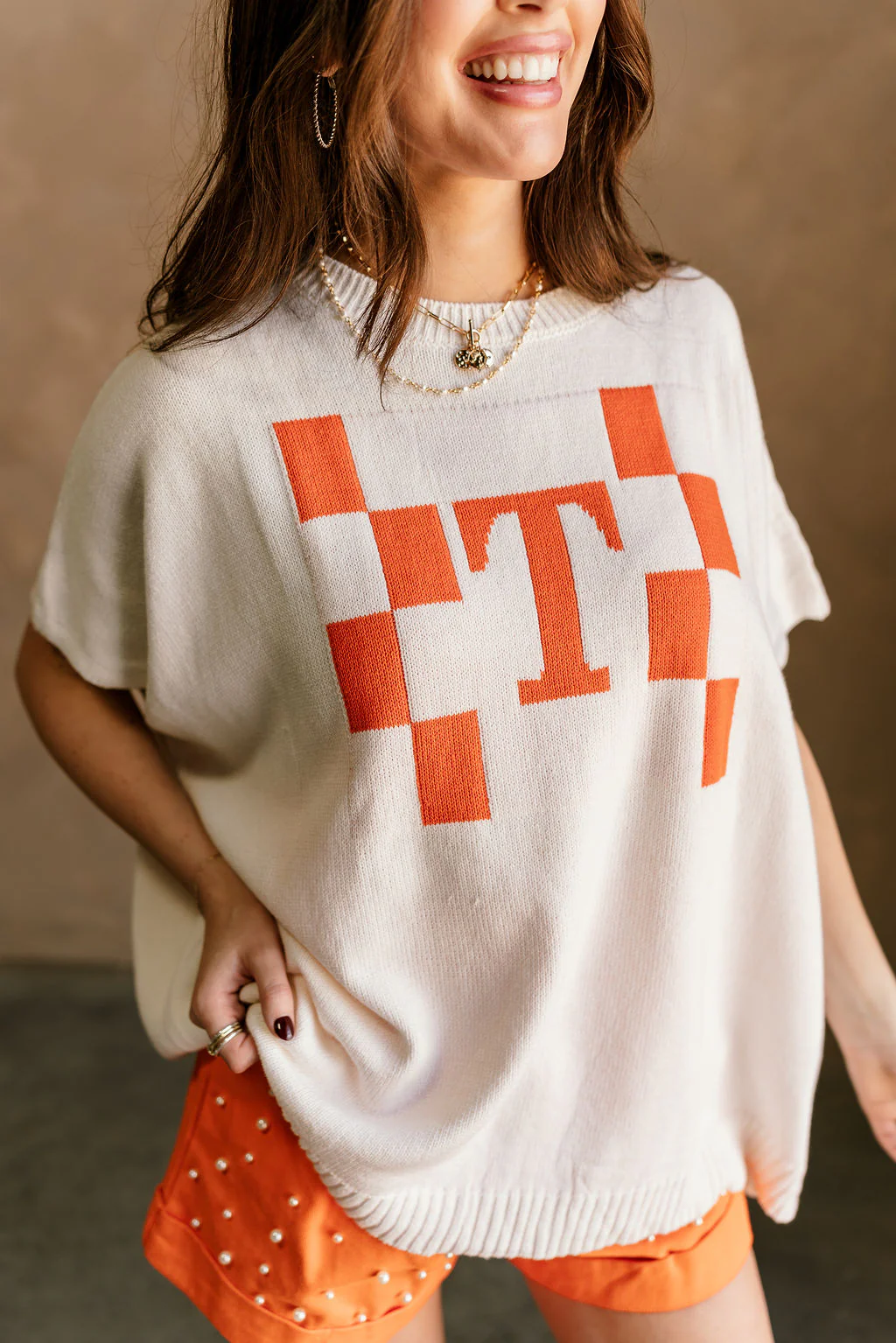 Tennessee T Orange & White Short Sleeve Sweater - Image 5