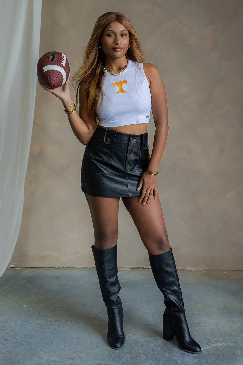 Tennessee T White Cropped Graphic Tank