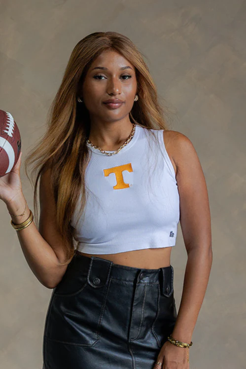 Tennessee T White Cropped Graphic Tank - Image 9
