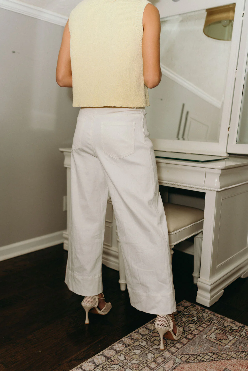 Thalia Off White Wide Leg Pants - Image 6