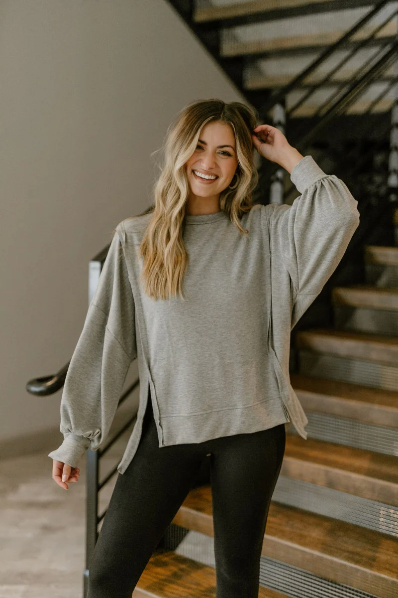 This Is Easy Top In Grey