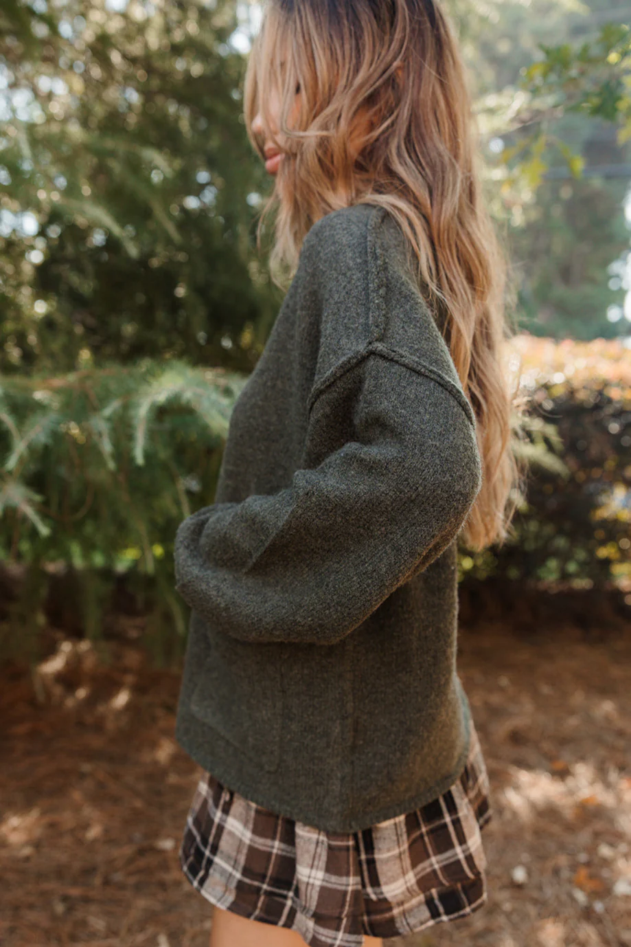 Tiffany Olive & Gold Button Cardigan - Image 5