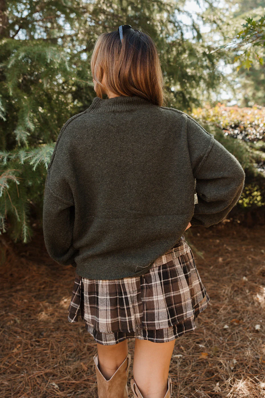 Tiffany Olive & Gold Button Cardigan - Image 6