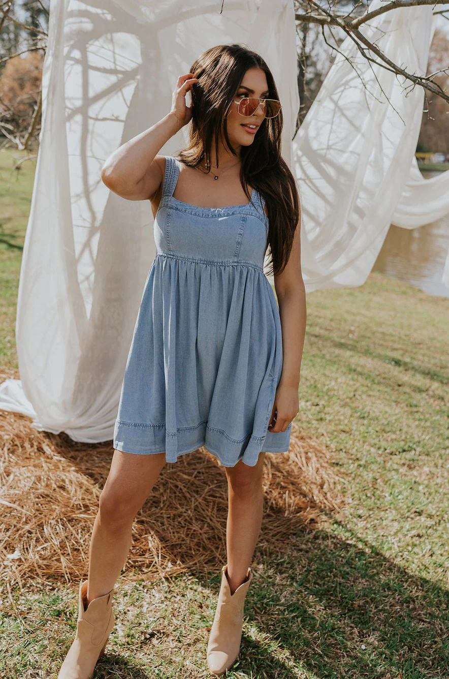 Tinsley Chambray Sleeveless Mini Dress - Image 2
