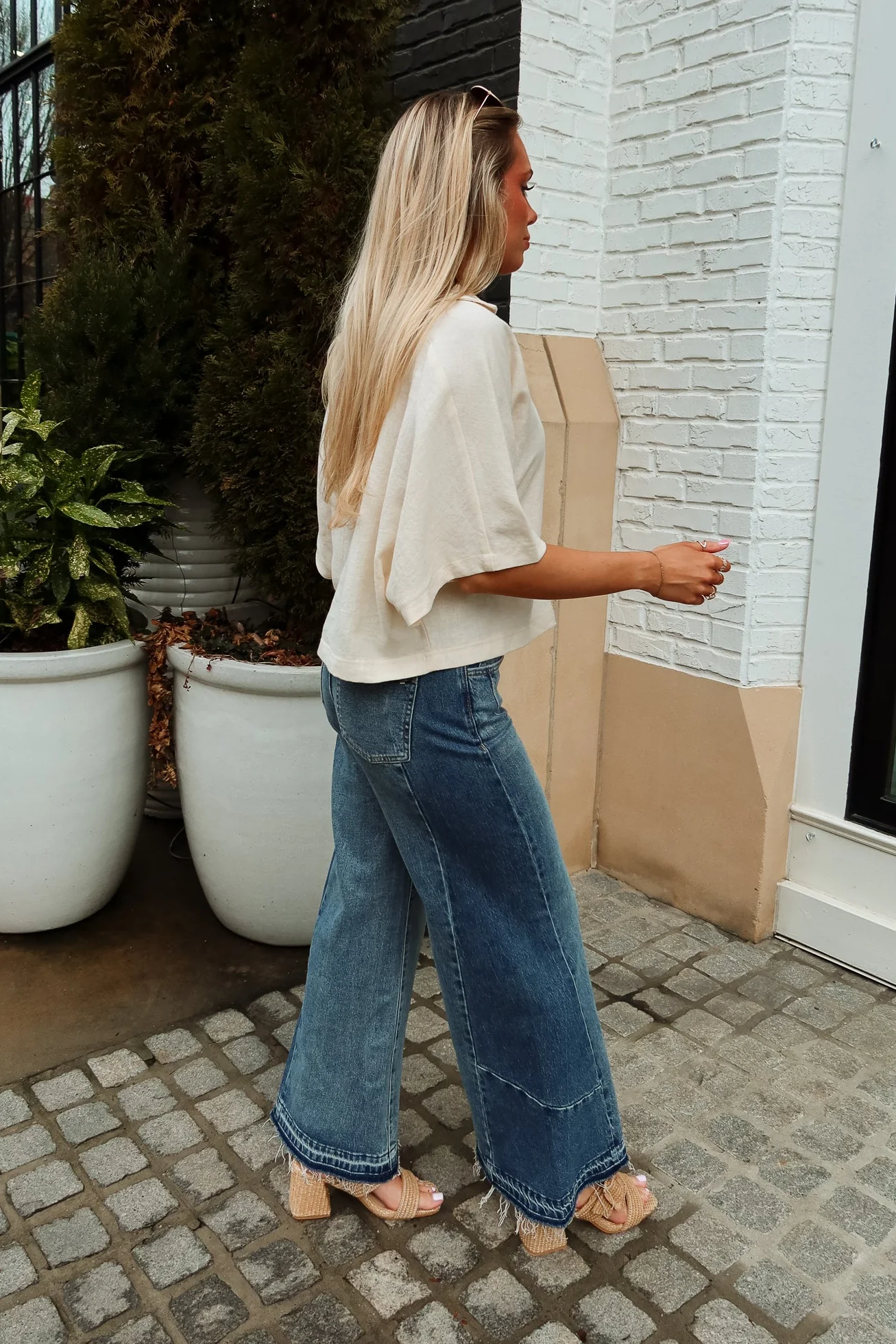 Tinsley Cream Collared Short Sleeve Top - Image 7