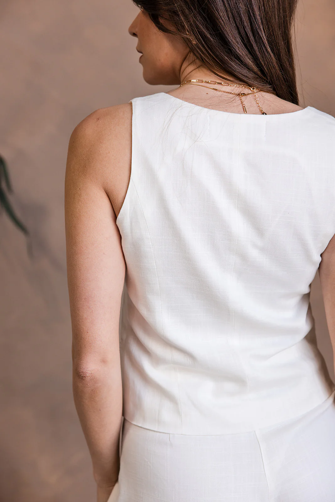 Tinsley White Button Front Tank Top - Image 8