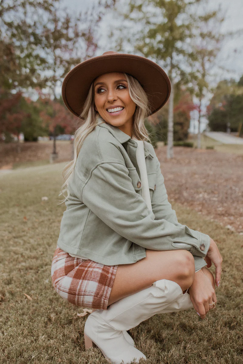 Toccoa River Plaid Skirt in Cognac - Image 5