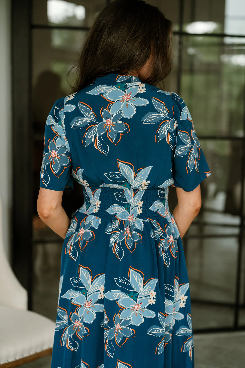Tori Teal Multi Floral Zip-Up Midi Dress - Image 10