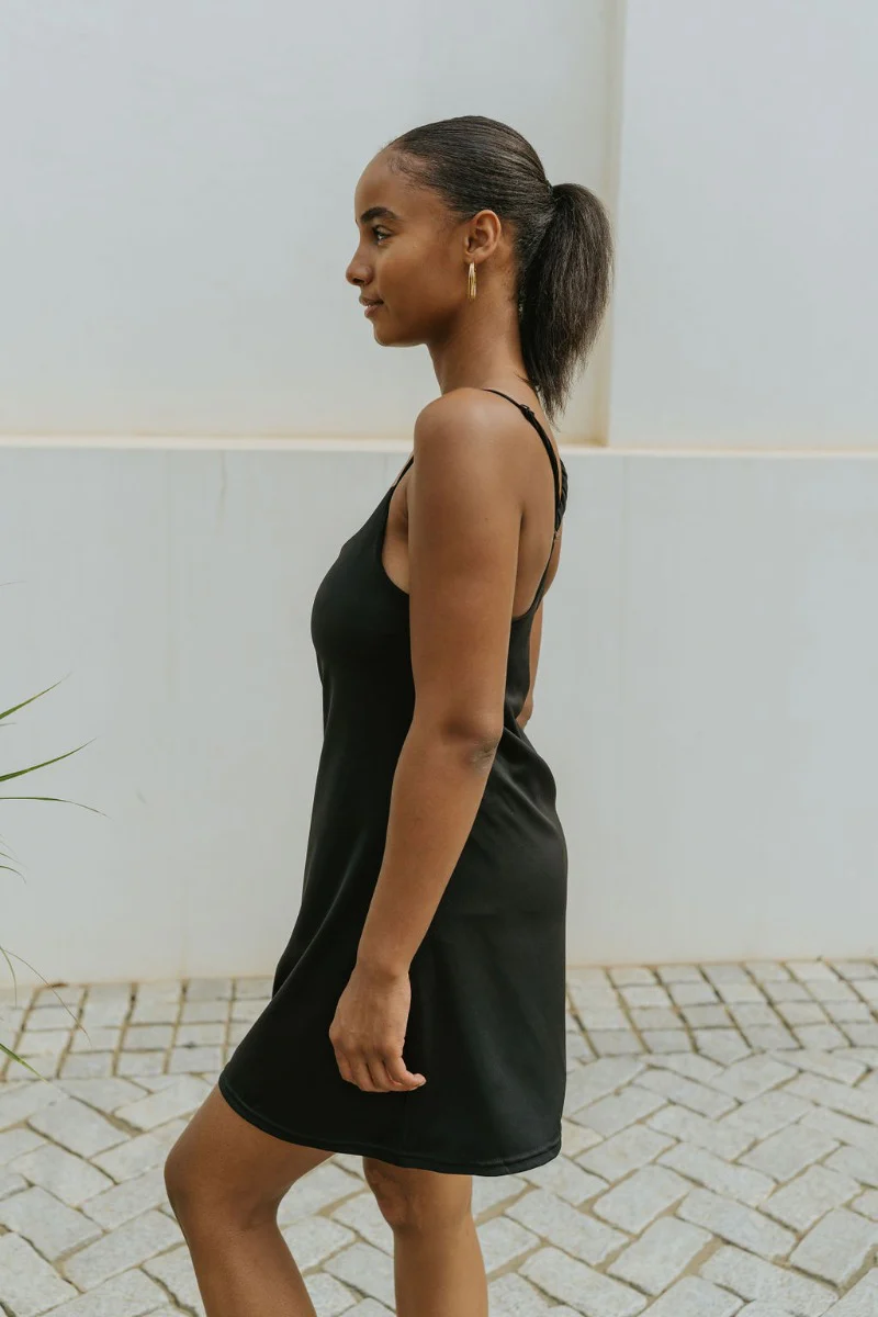Traveler Mini Dress in Black - Image 4