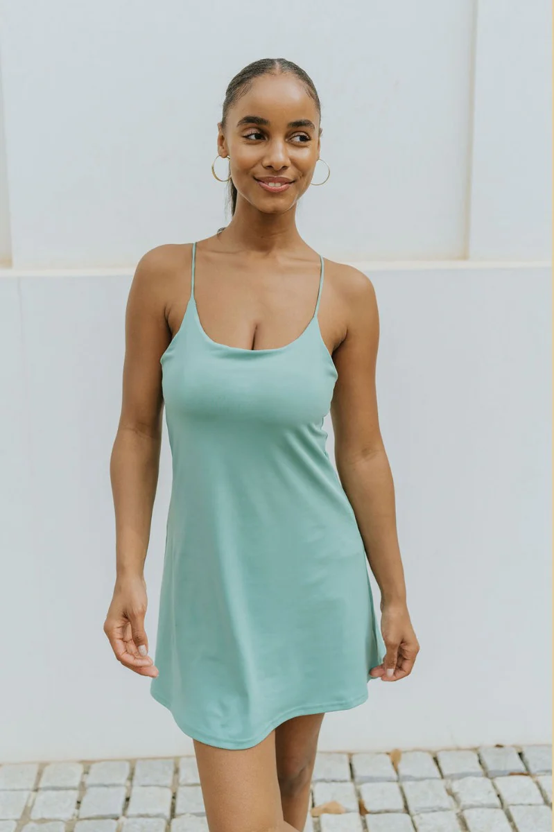 Traveler Mini Dress in Sage - Image 5