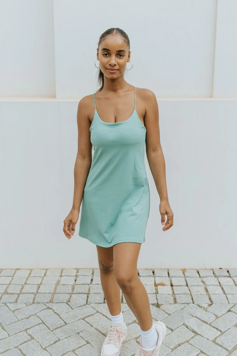 Traveler Mini Dress in Sage - Image 6