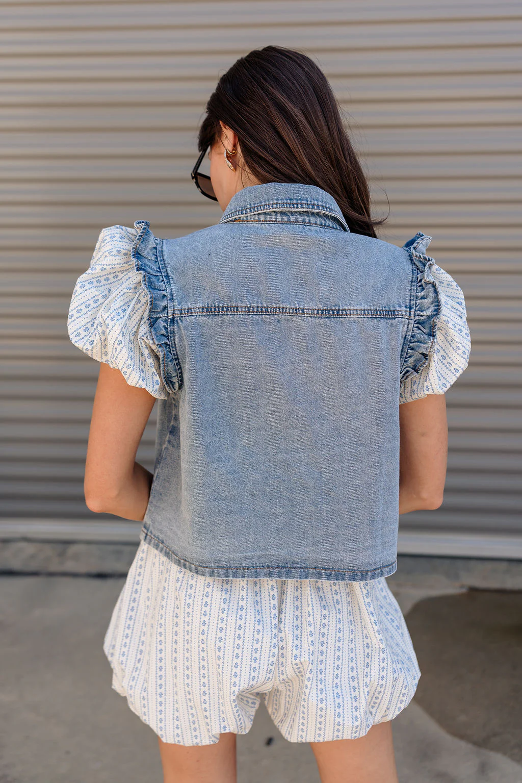 Trinity Light Denim Ruffle Vest - Image 10