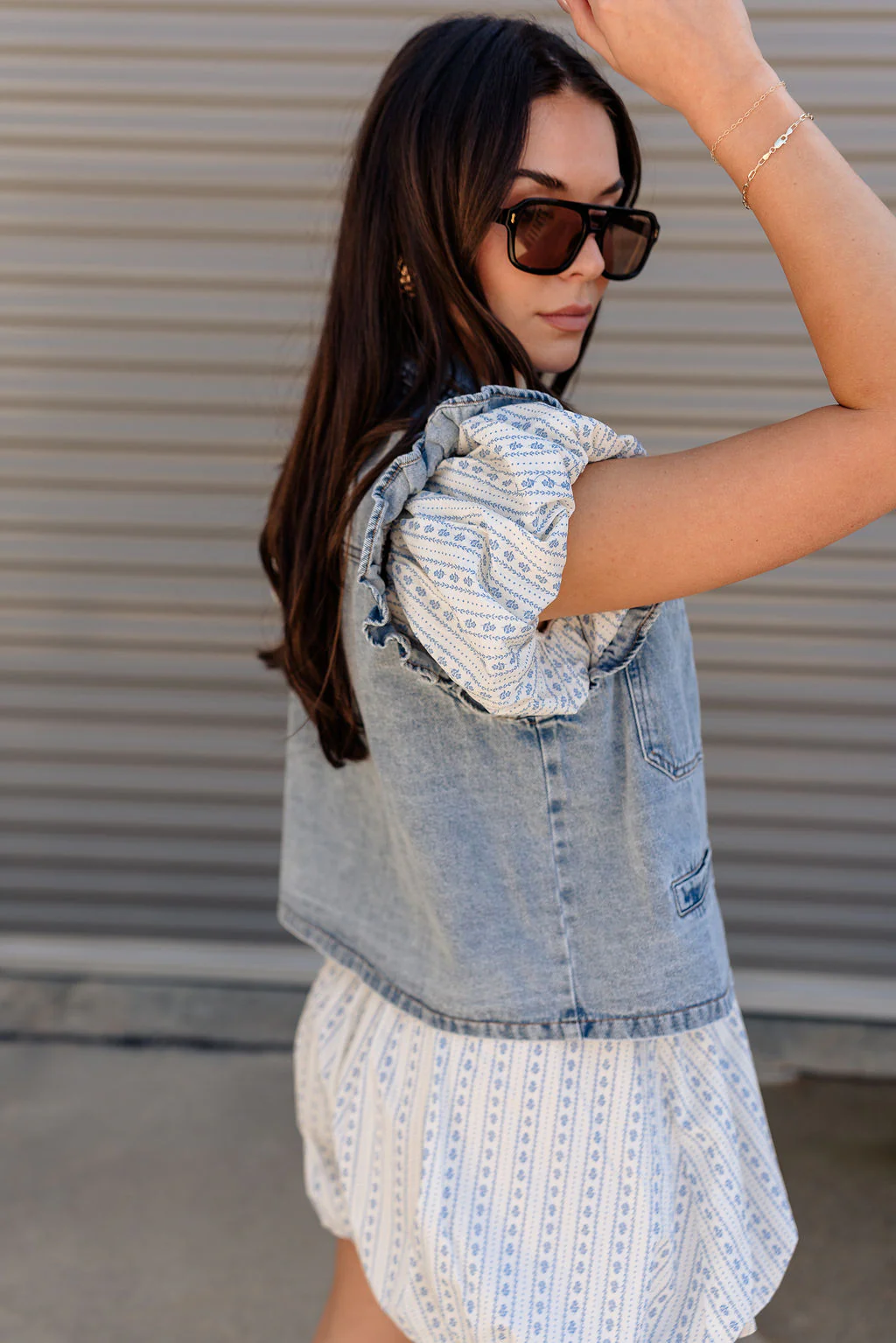 Trinity Light Denim Ruffle Vest - Image 8