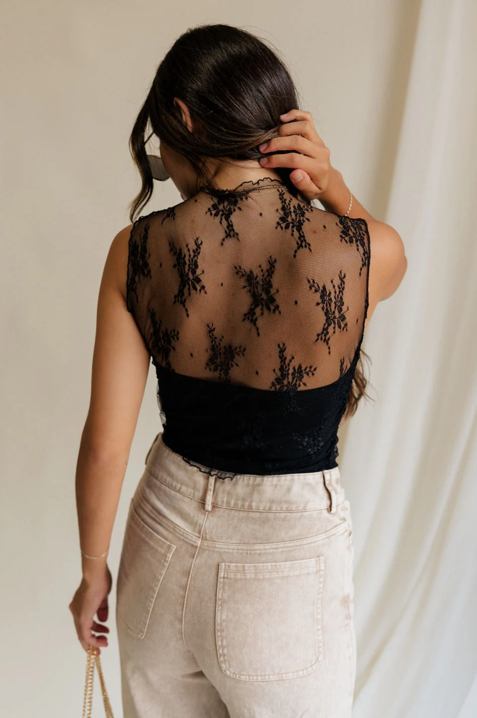 Trisha Lace High Neckline Tank - Image 2