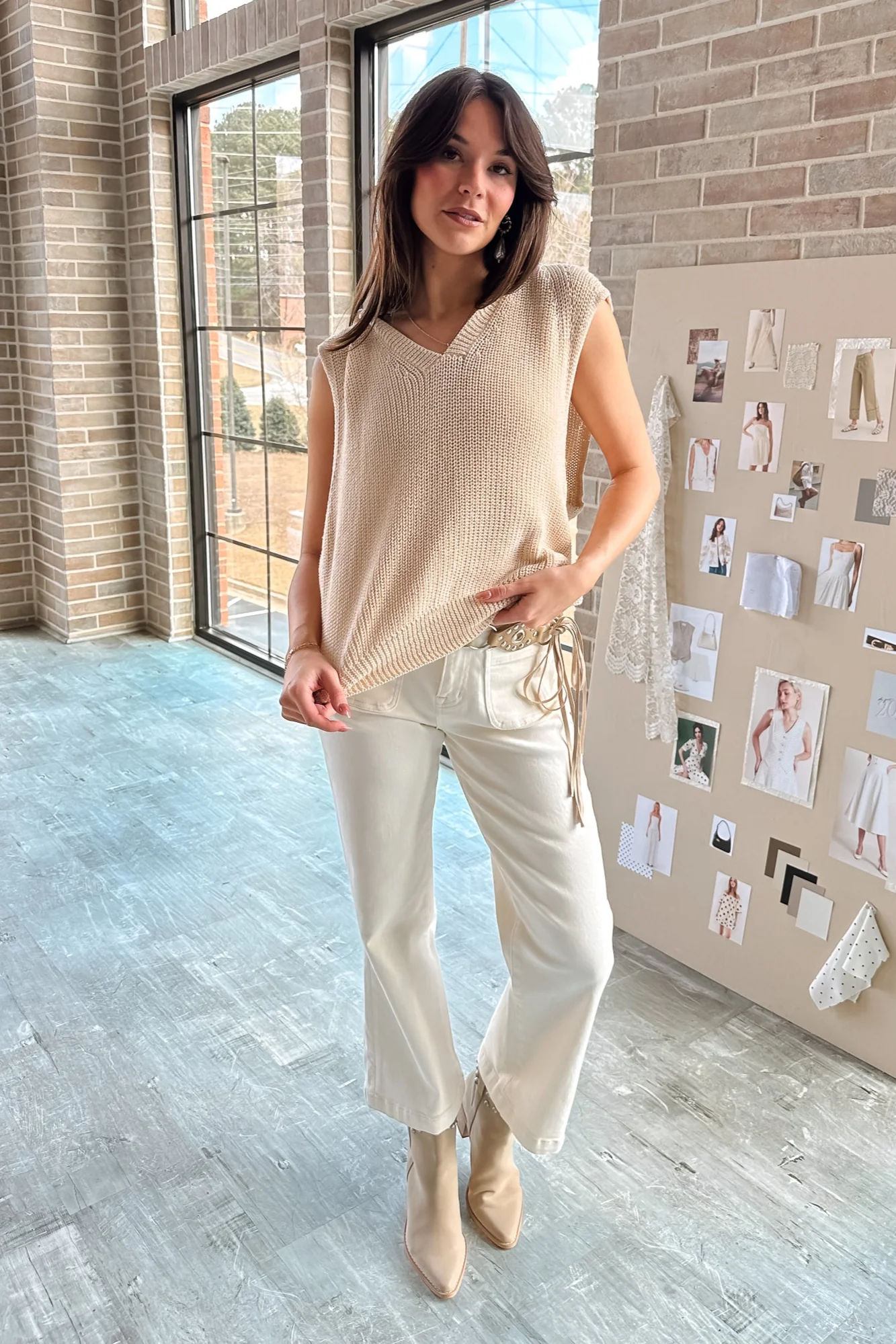 Trisha Natural Knit Hoodie Tank - Image 3
