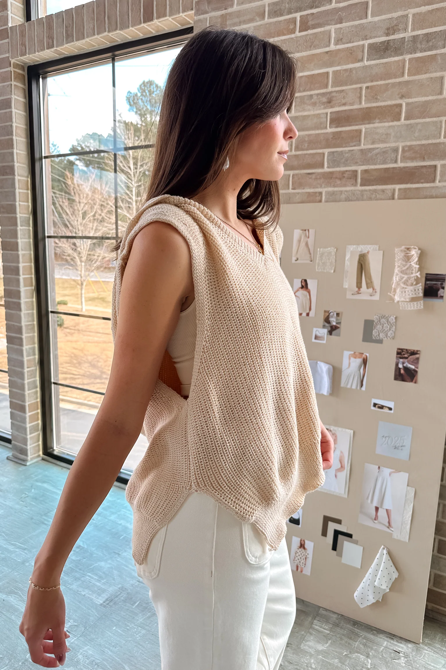 Trisha Natural Knit Hoodie Tank - Image 7